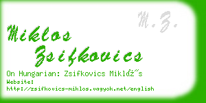 miklos zsifkovics business card